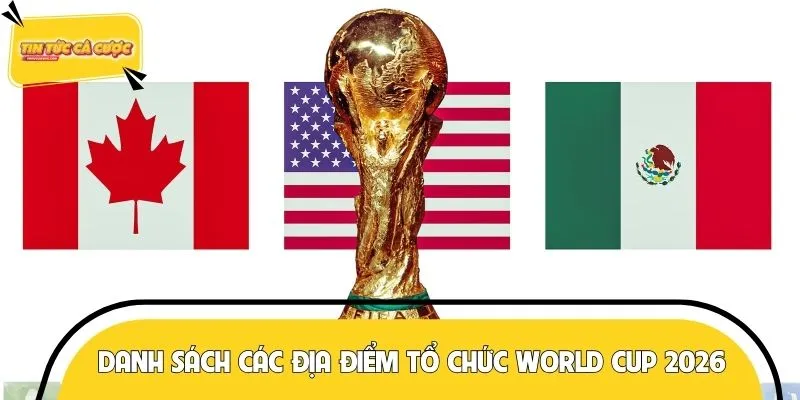 Danh sách chính thức các địa điểm tổ chức World Cup 2026